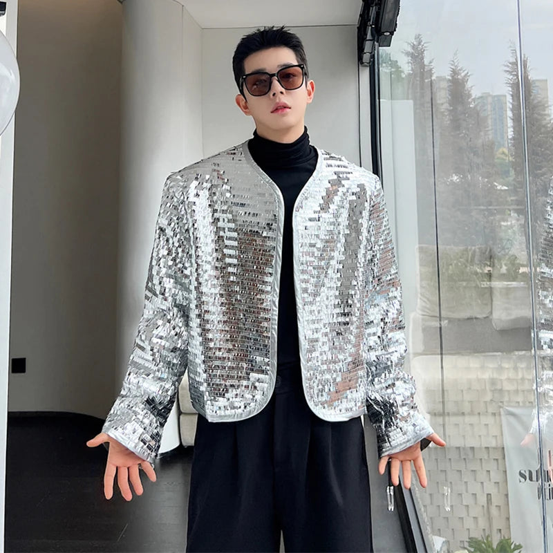 Silver Sequin Niche Design Jacket