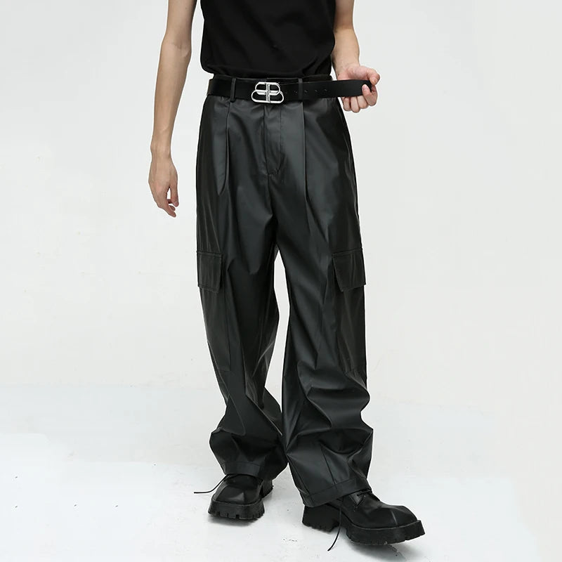 Black Pleated Style Loose Pants