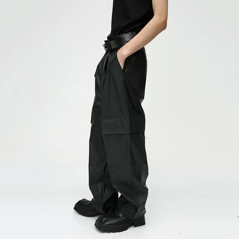 Black Pleated Style Loose Pants