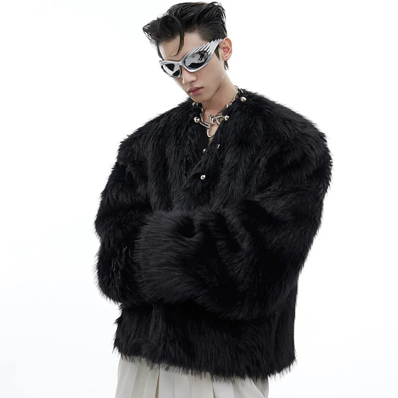 Plush Mink-Like Hair Fur Jacket