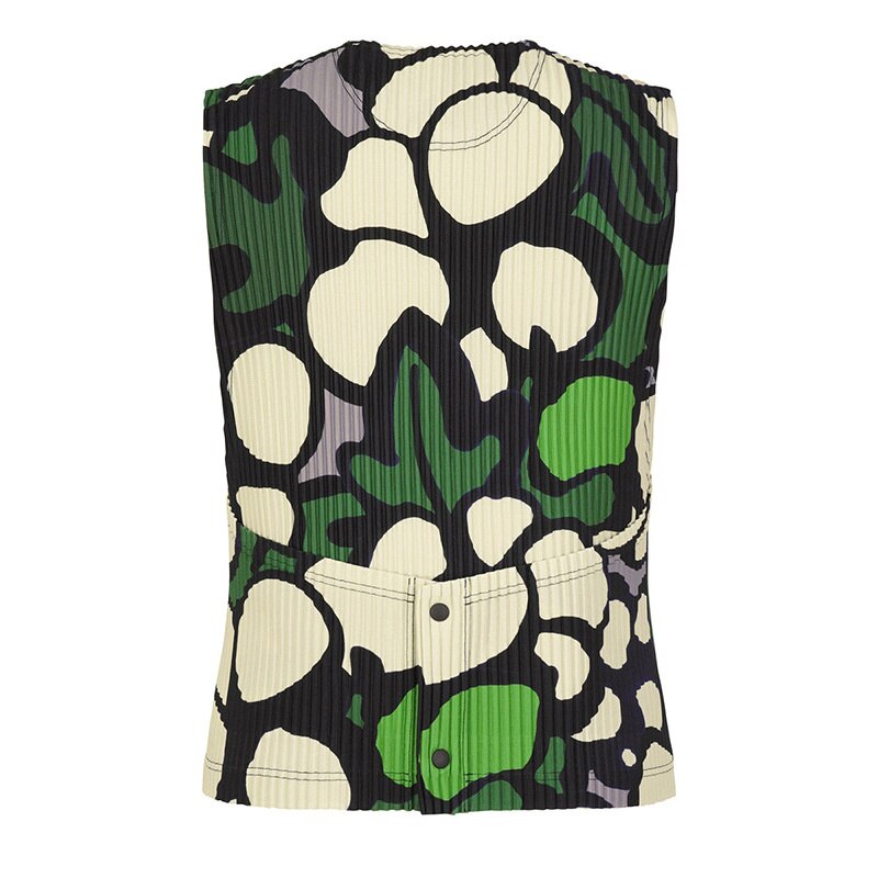 Geometric Pleated Loose Tank Top