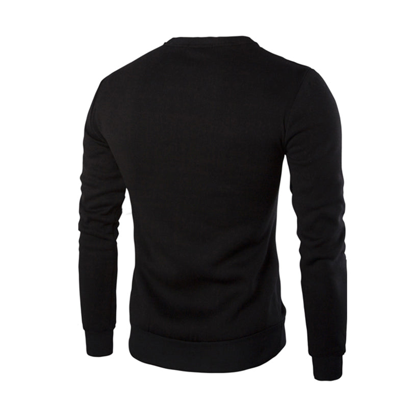 Long Sleeve O Neck Gothic Punk with Zipper Style Men T-Shirt