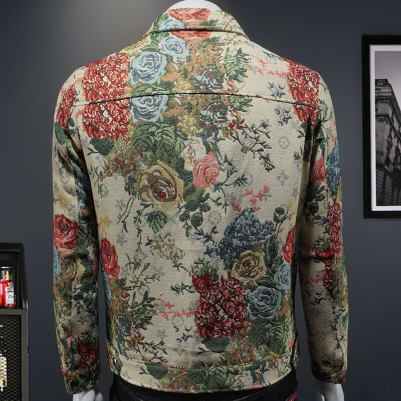 Vintage Floral Single-Breasted Jacket