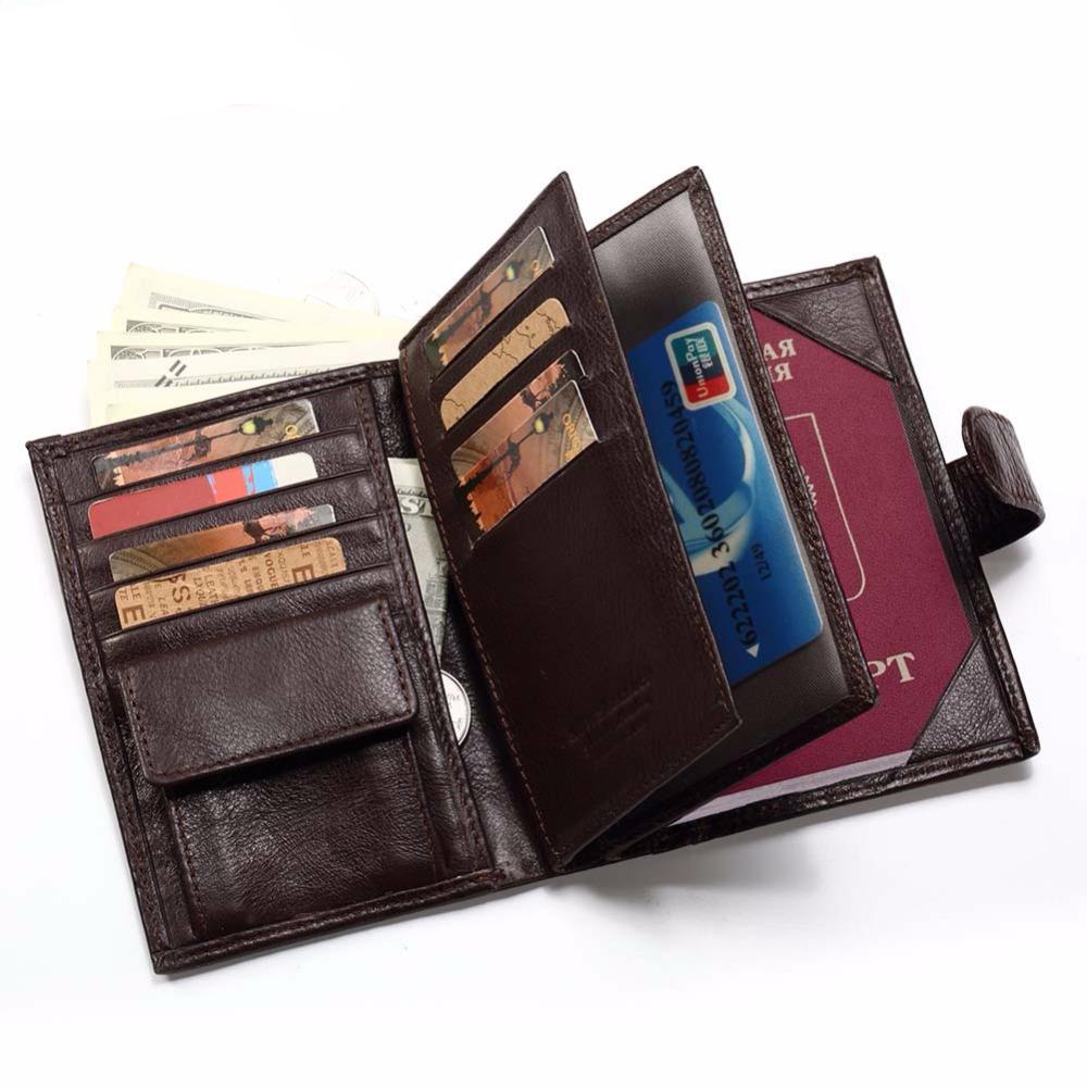 Travel Style Passport Holder Coin Purse Rfid Magic Men Leather Walet