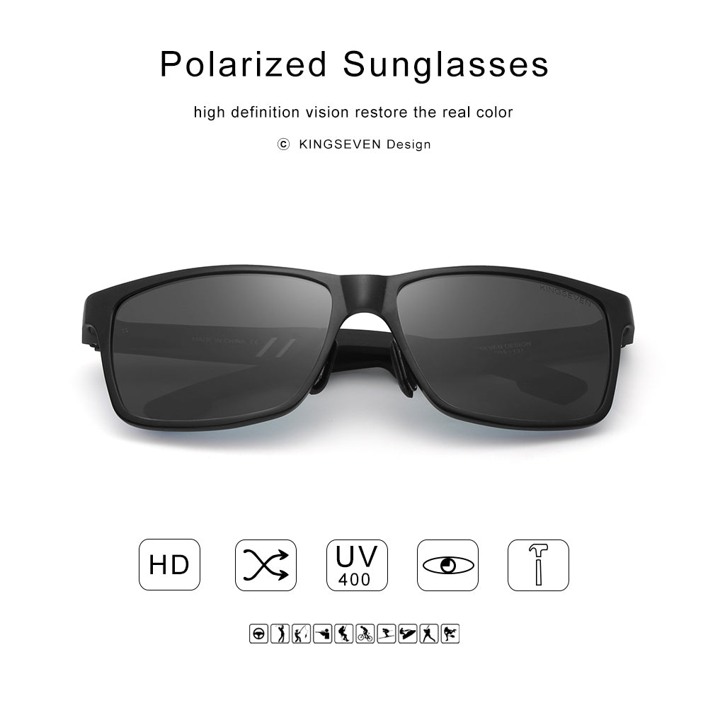 Aluminium Rectangle Masculine Style Men Polarized Sunglasses - FanFreakz