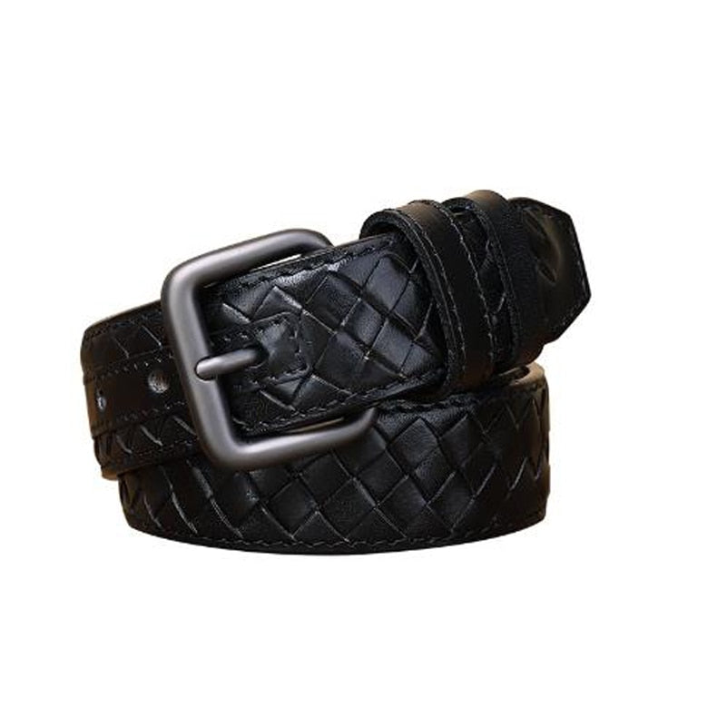 Pin Buckle Braided Leather Belt