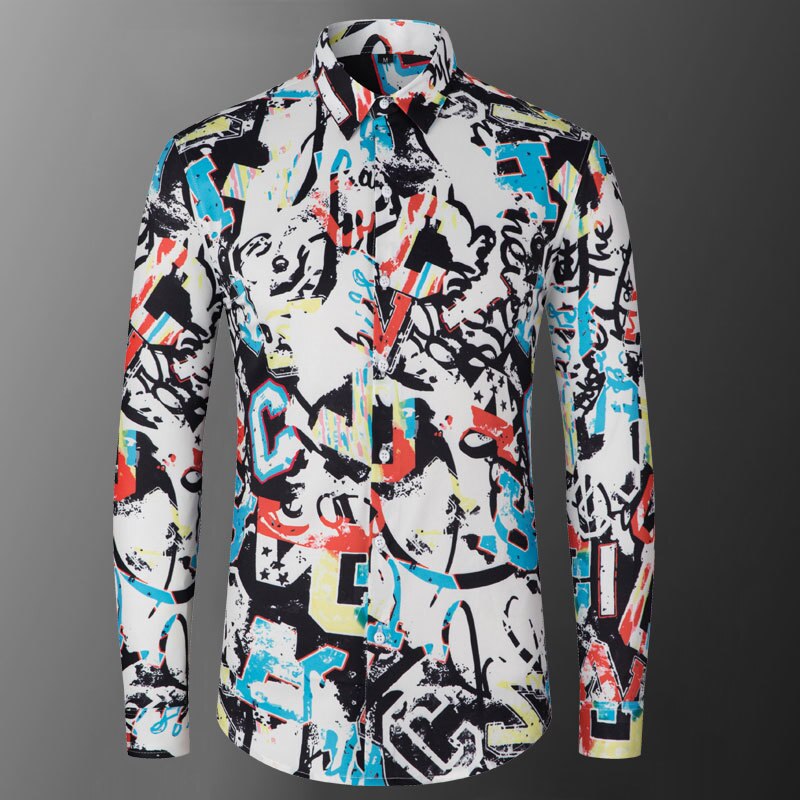 Abstract Graffiti Printed Pattern Shirt