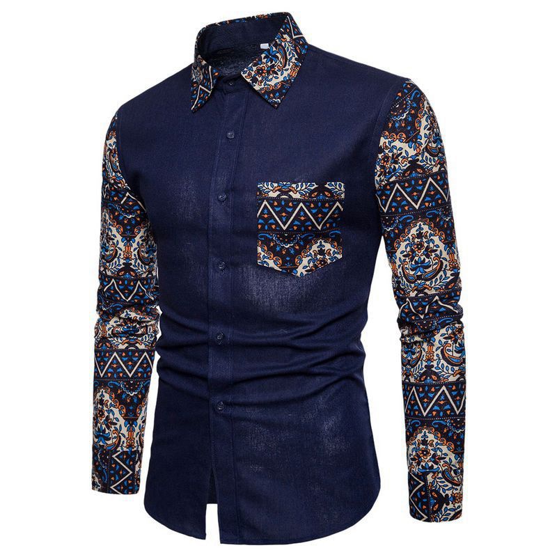 Fashion Cotton Slim Fit Long Sleeve Men Shirt