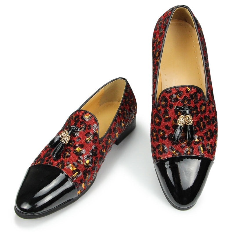 Stylish Mixed Color Leather Loafers