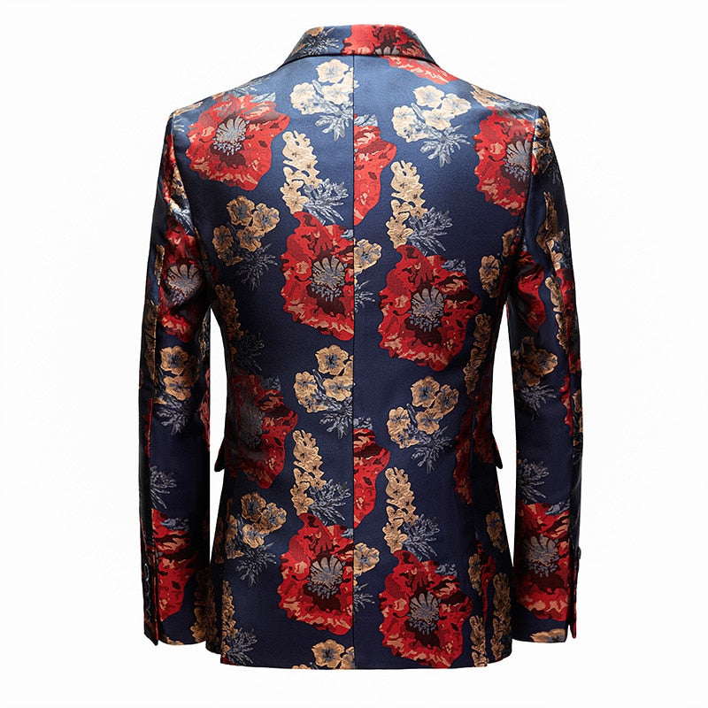 Luxury Floral Single Button Blazer