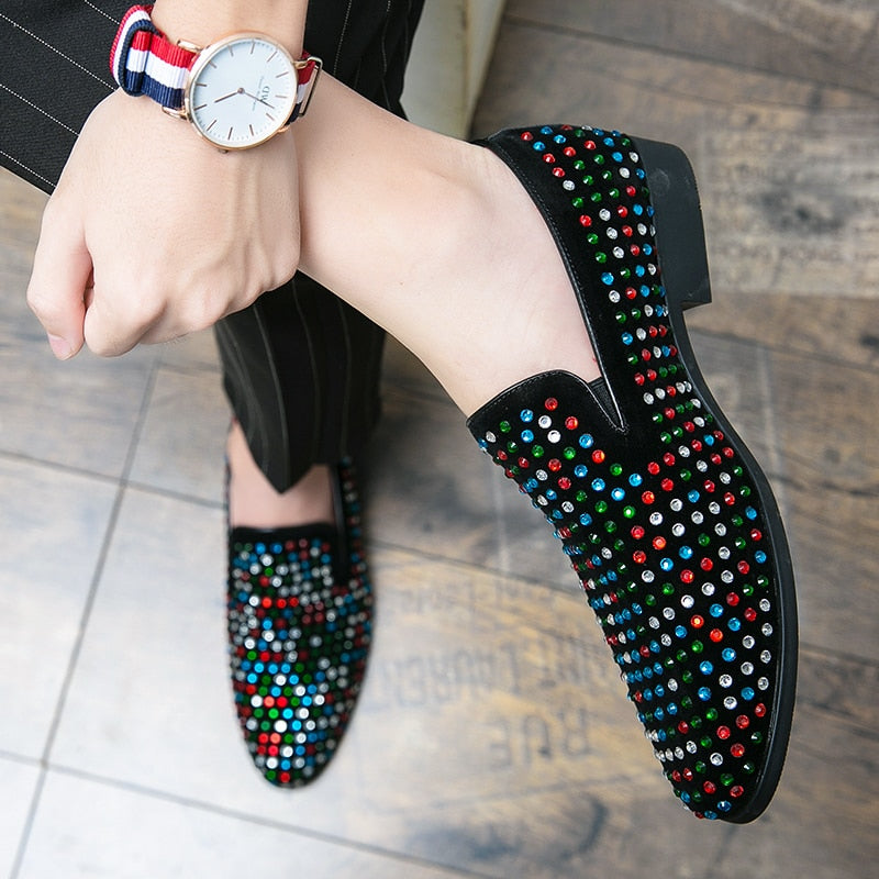 Rainbow Crystal Black Shoes