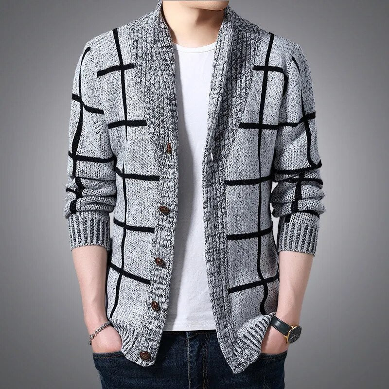 Lines Pattern Knitted Cardigan