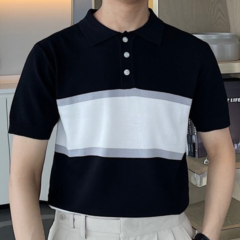 Solid Contrast Color Viscose Polo Shirt