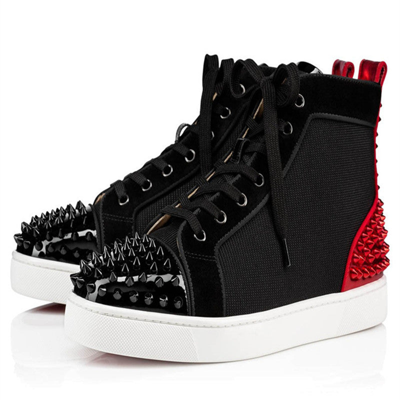 Contrast Color Metallic Spikes Men High Top Sneakers