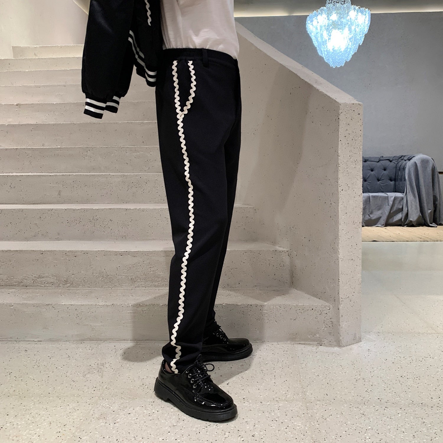 Side Zig Zag Stripe Streetwear Pants