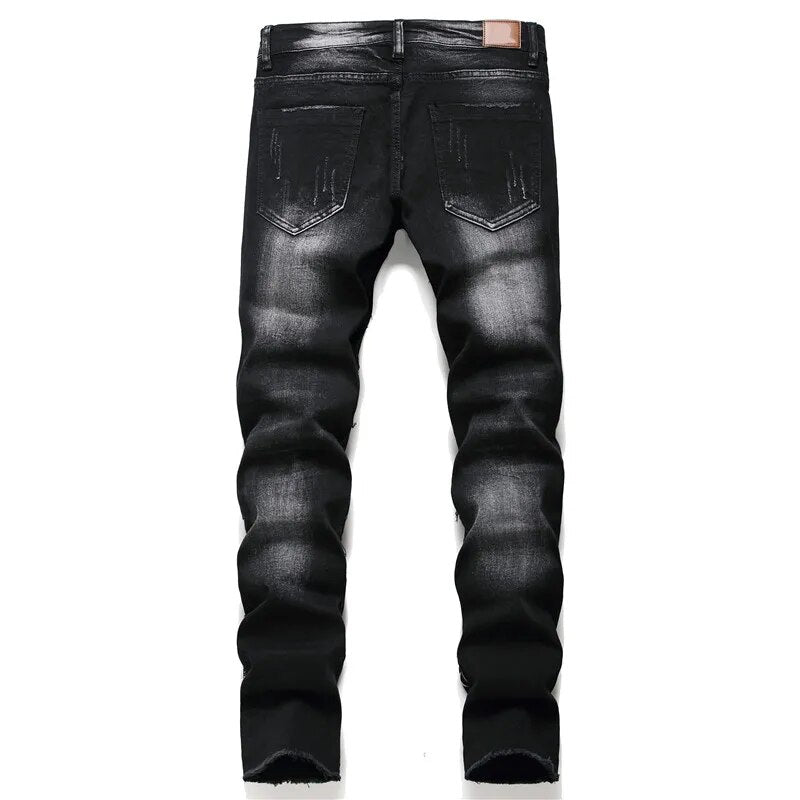 Black Skull Slim Fit Jeans