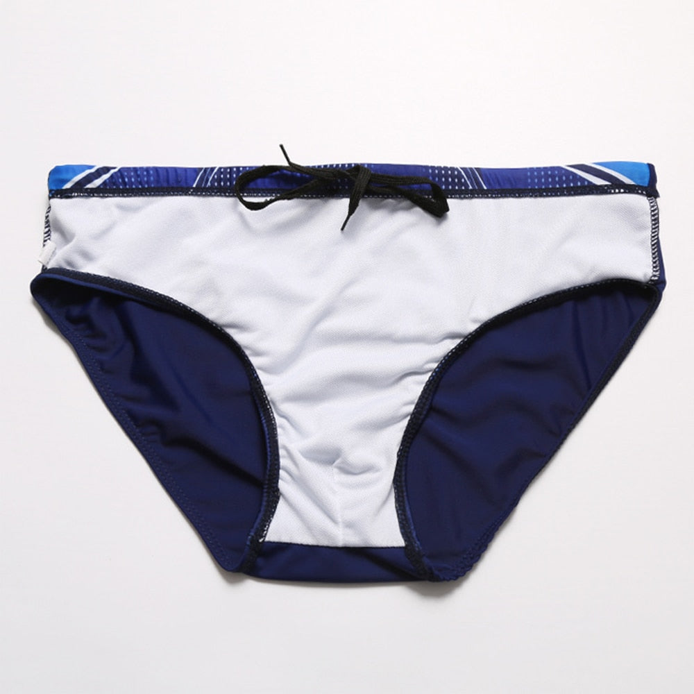 Dark Blue Printed Pattern Men's Brief