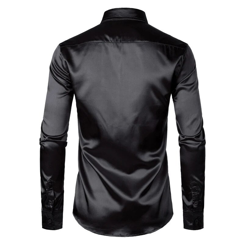 Solid Satin Luxury Dress Shirt