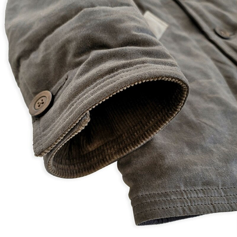 Oil Wax Double Breasted Vintage Jacket