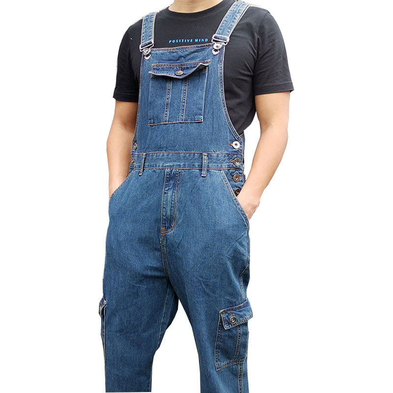 Basic Front Pocket Style Denim Overalls