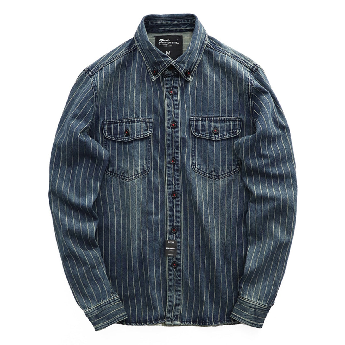 Stripe Pattern Cotton Long Sleeve Shirt