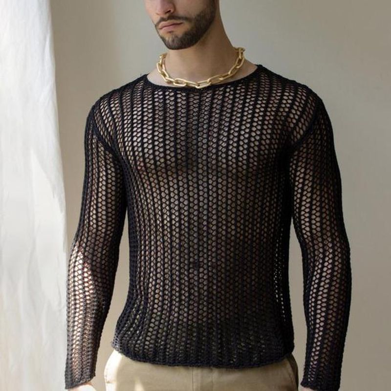 Fishnet Transparent Long Sleeve T-Shirt