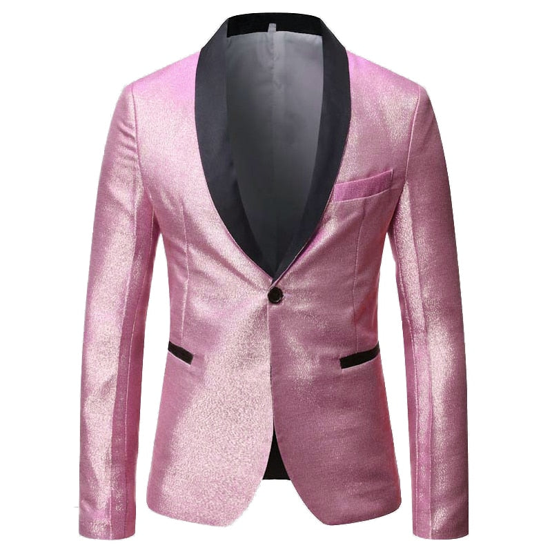 Shiny Gradient Single-Breasted Blazer