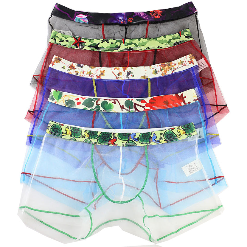 Deco Waist Floral Printed Transparent Boxer