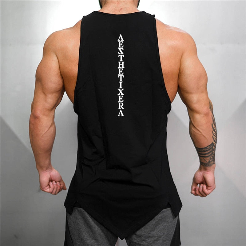 Back Word Printing Decorated Tank Top