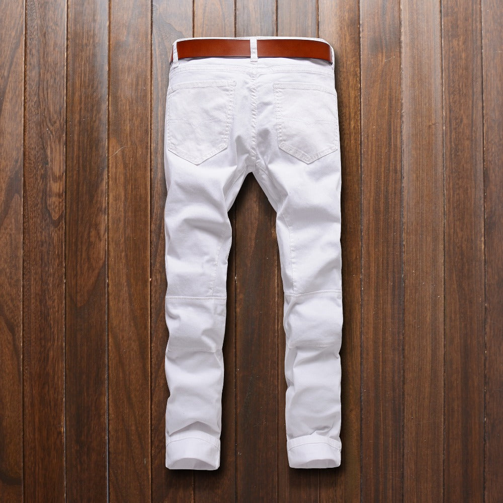 Multi Zippers Knee Detail Men Jeans