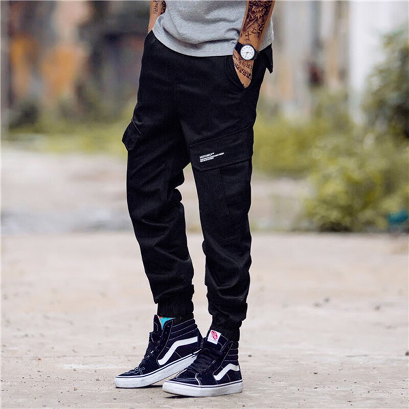 Casual Youth Streetwear Cargo Jogger Loose Style Men Pants