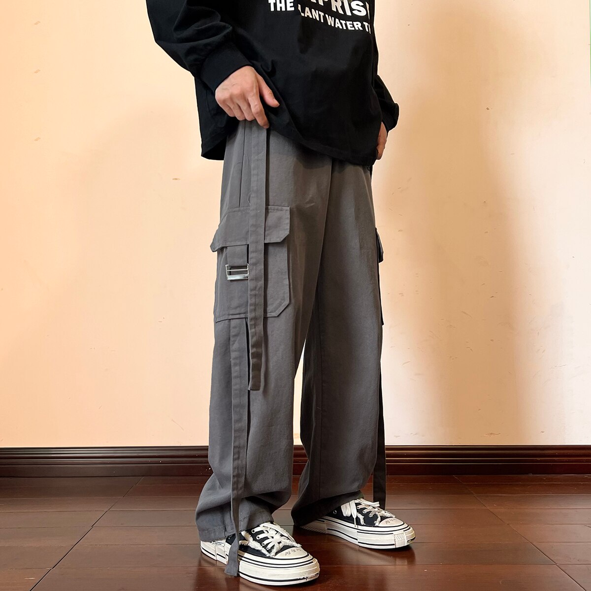 Pocket Long Strap Cargo Pants