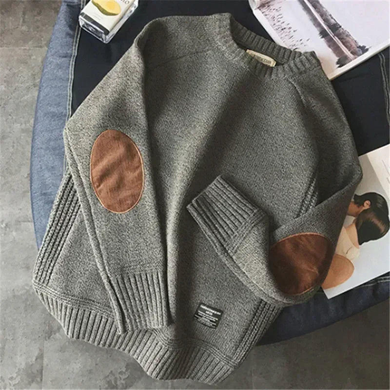 Fashion Patch Designs Knitted Sweater