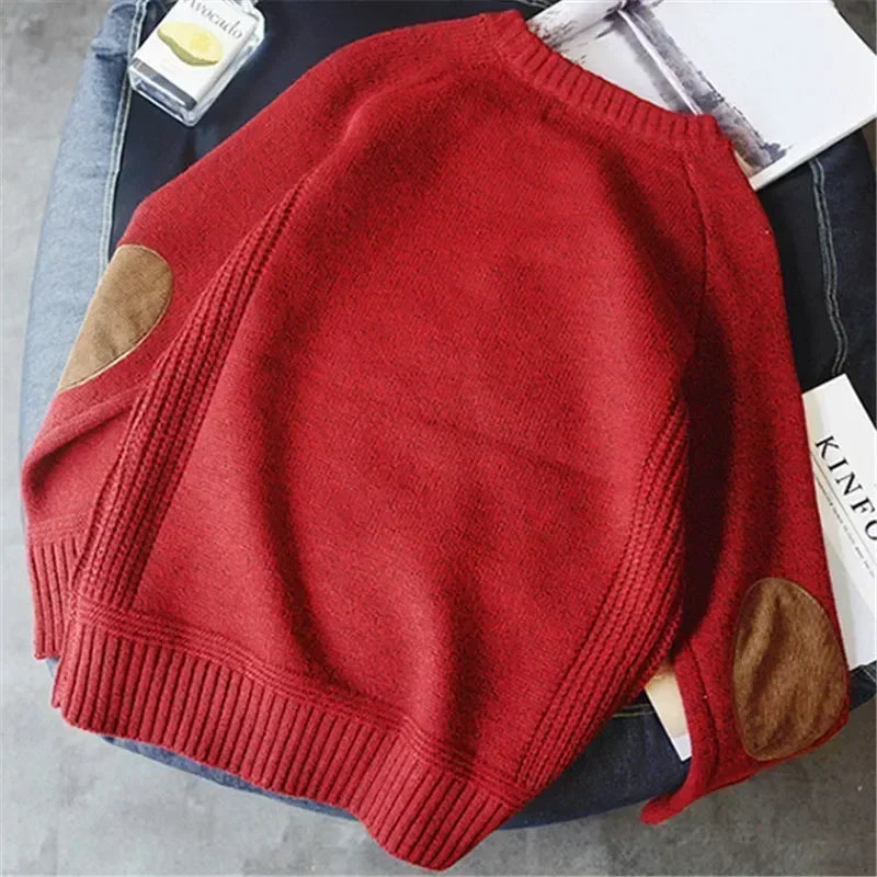 Fashion Patch Designs Knitted Sweater