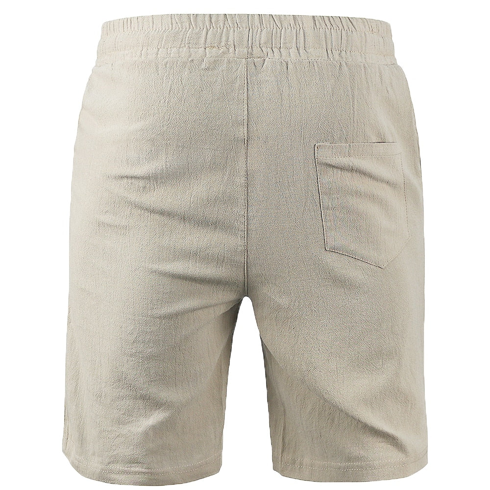 Solid Cotton Linen Short Pants