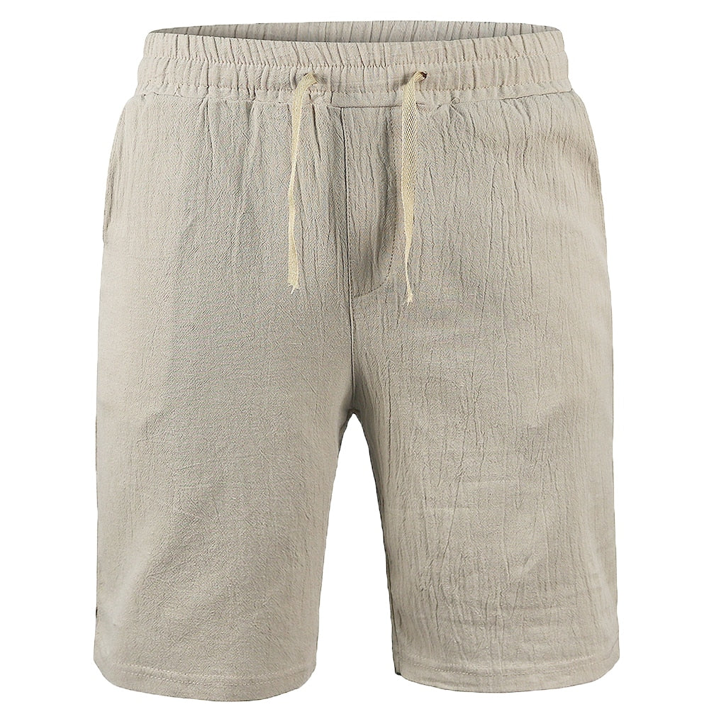 Solid Cotton Linen Short Pants
