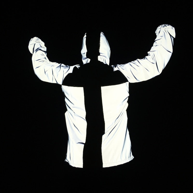 Patchwork Mesh Reflective Jacket