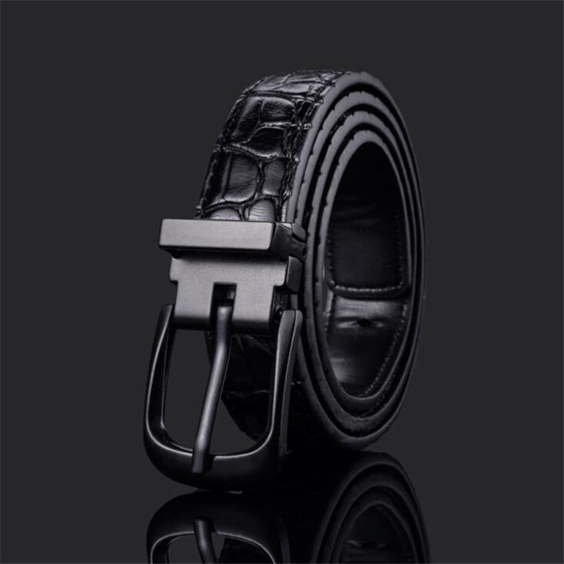 Solid Croco Pin Buckle Casual Style Men PU Leather Belt