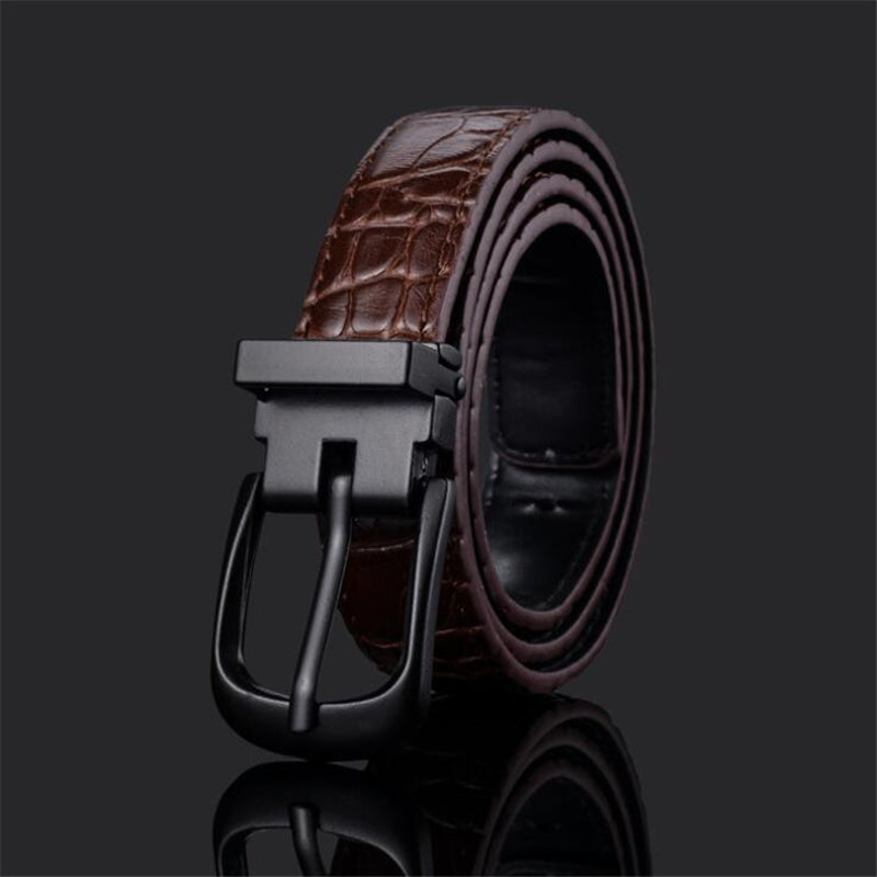 Solid Croco Pin Buckle Casual Style Men PU Leather Belt