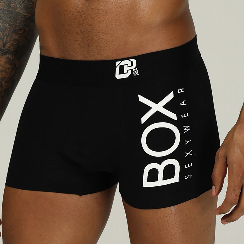 Side Box Printed Solid Soft Men's Boxer