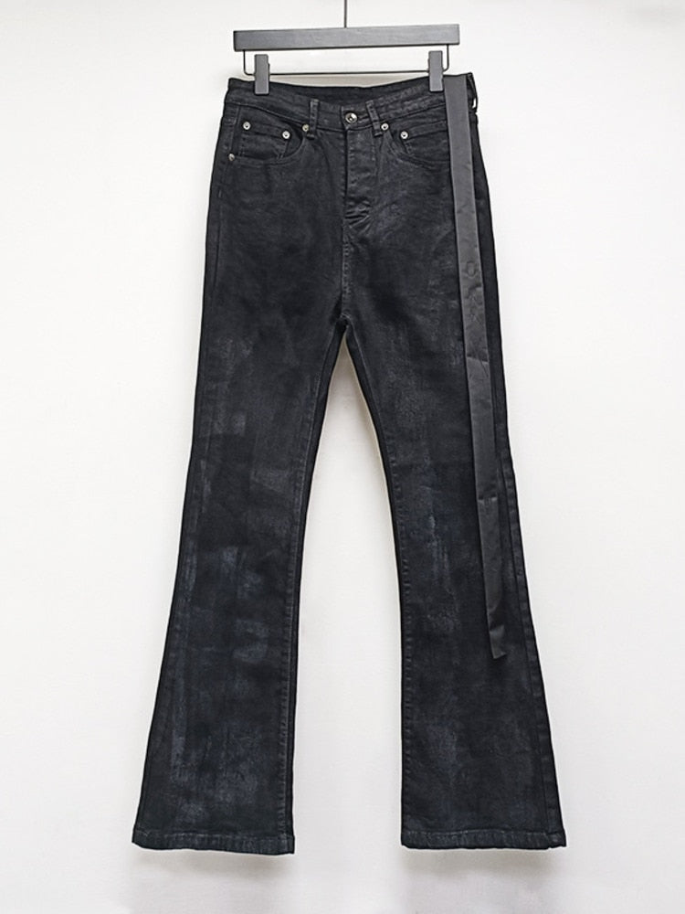 Cut Bray Ribbon Black Jeans