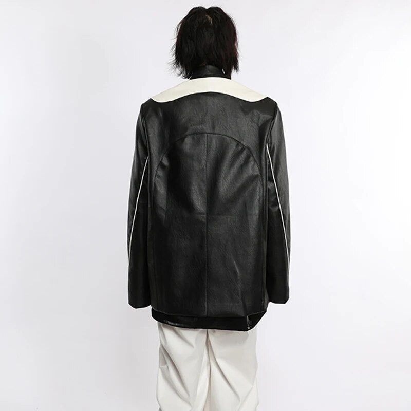 Monochrome Fashion Spliced Blazer