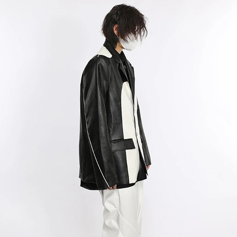 Monochrome Fashion Spliced Blazer
