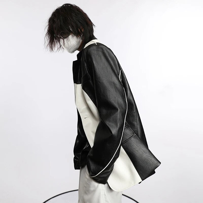 Monochrome Fashion Spliced Blazer
