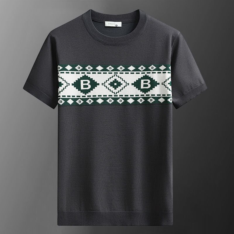 Solid Letter Printed Short Sleeve T-Shirt