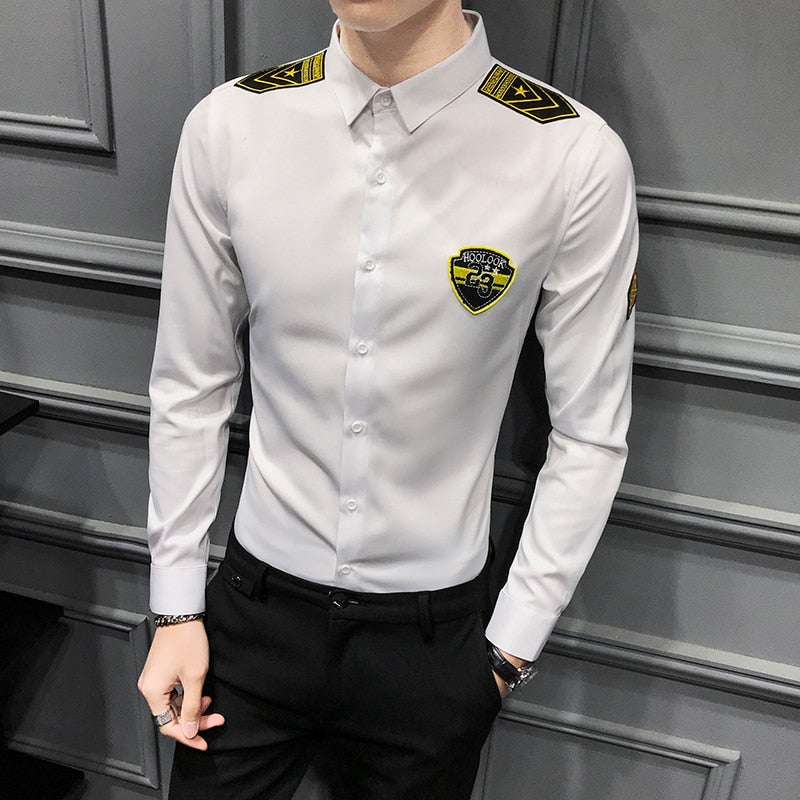 Army Men Shirt Casual Long Sleeve Shirt Men