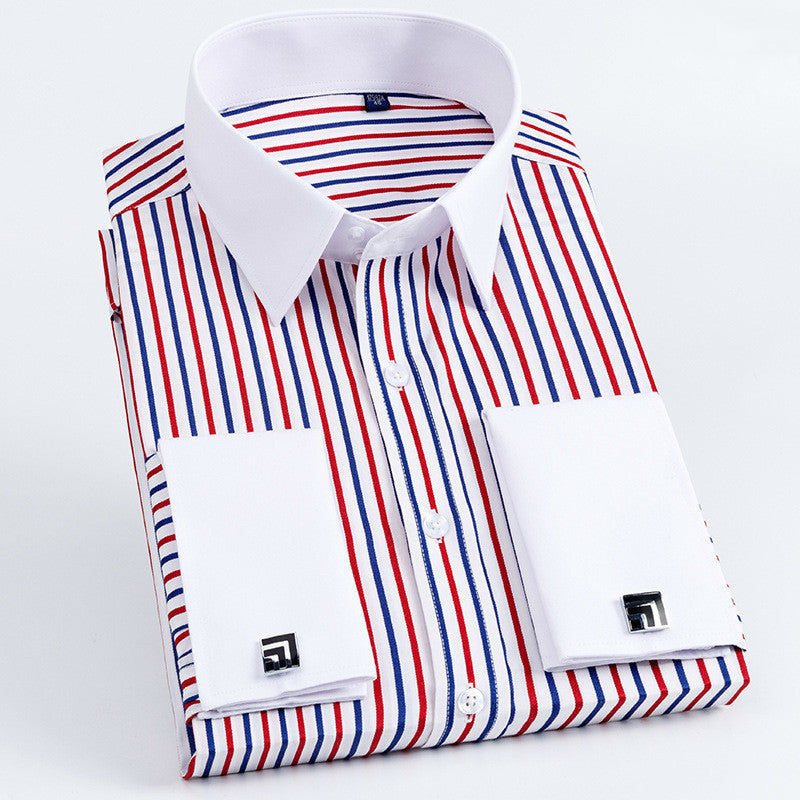 French Thin Rainbow Line Deco Long Sleeve Shirt