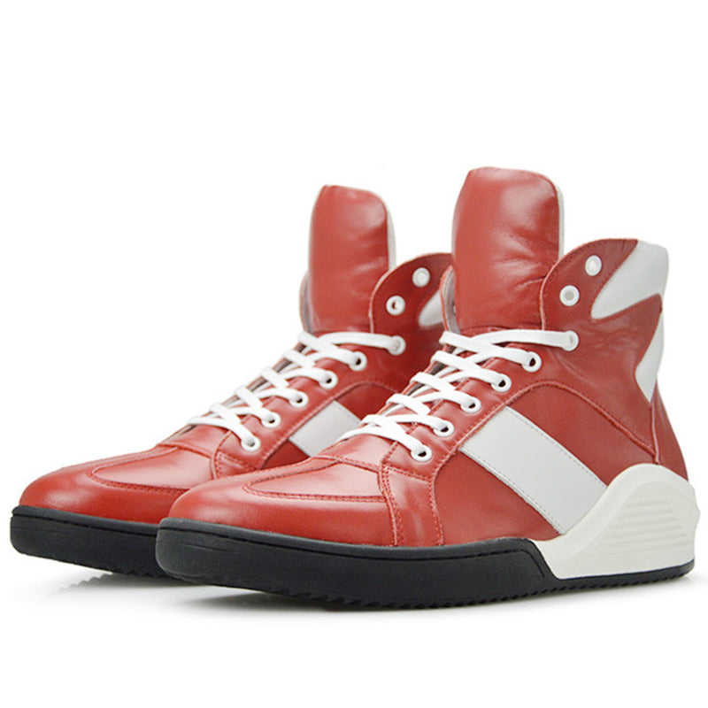 White Black Red High Top Style Men Sneaker