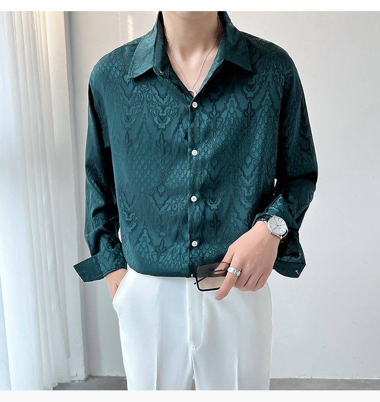 Spandex Long Sleeve Pattern Shirt