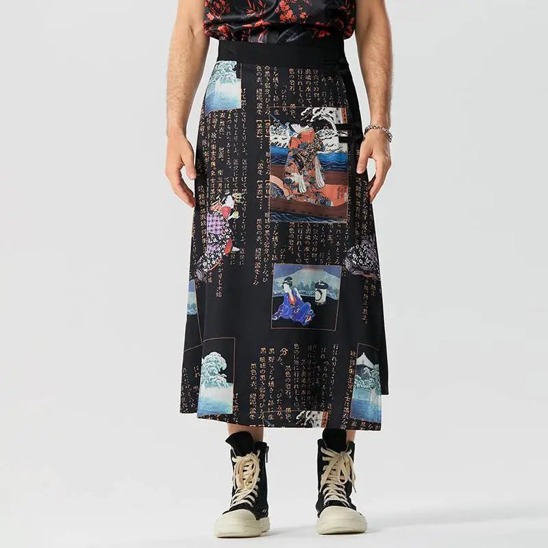 Printed Loose Irregular Skirt